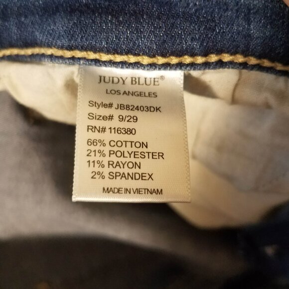 Judy Blue Jeans Womens 9/29 Blue Slim Fit Distressed Raw Hem JB82403DK - Picture 8 of 8